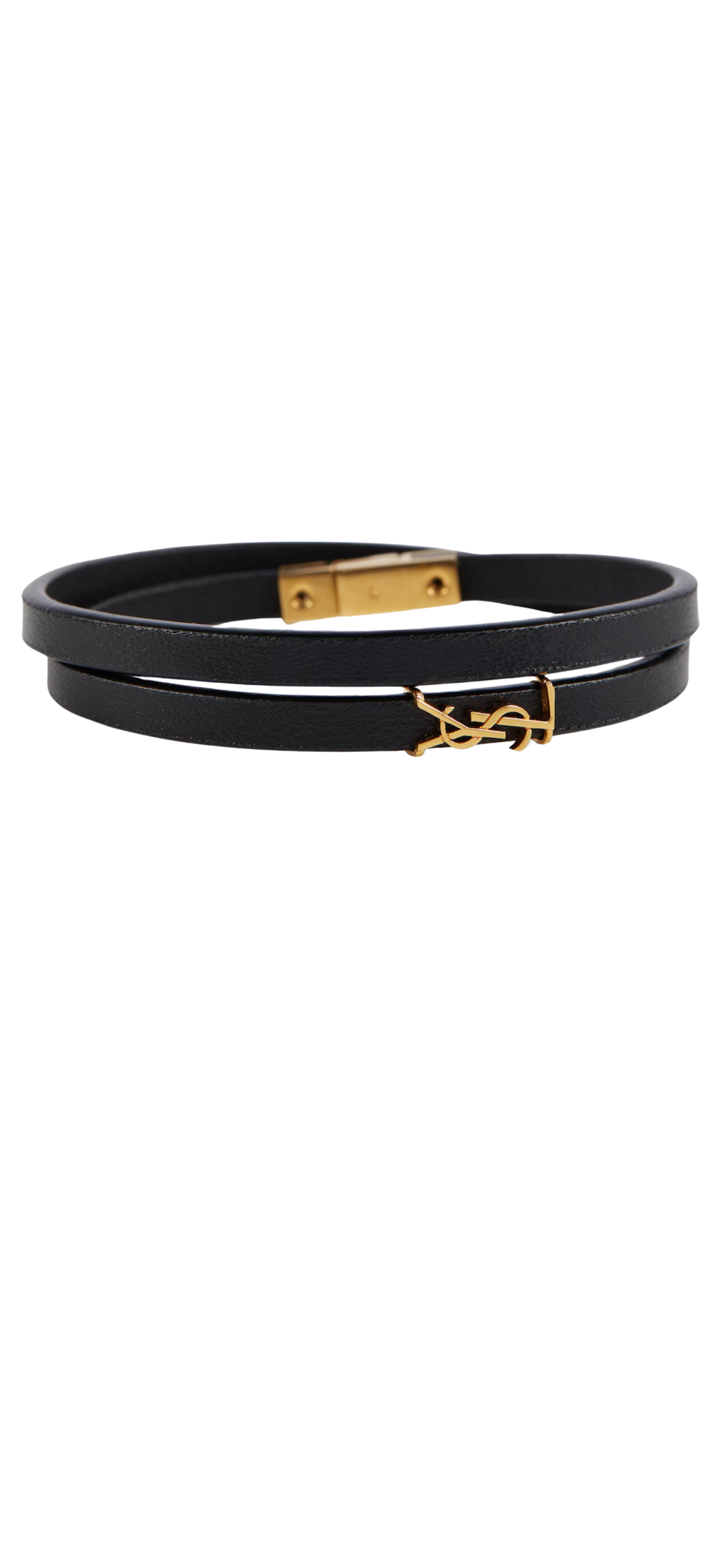 YSL logo leather bracelet