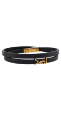 YSL logo leather bracelet