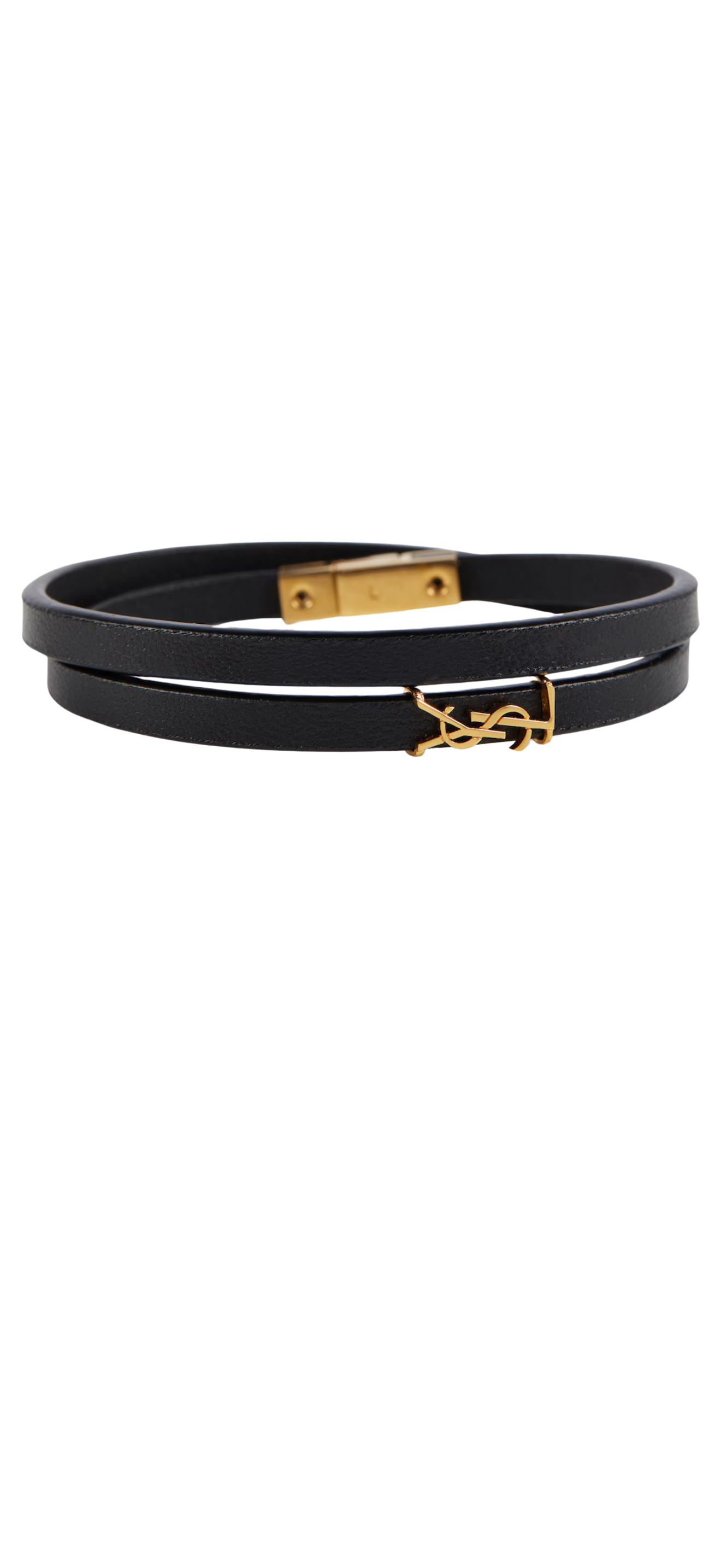YSL logo leather bracelet