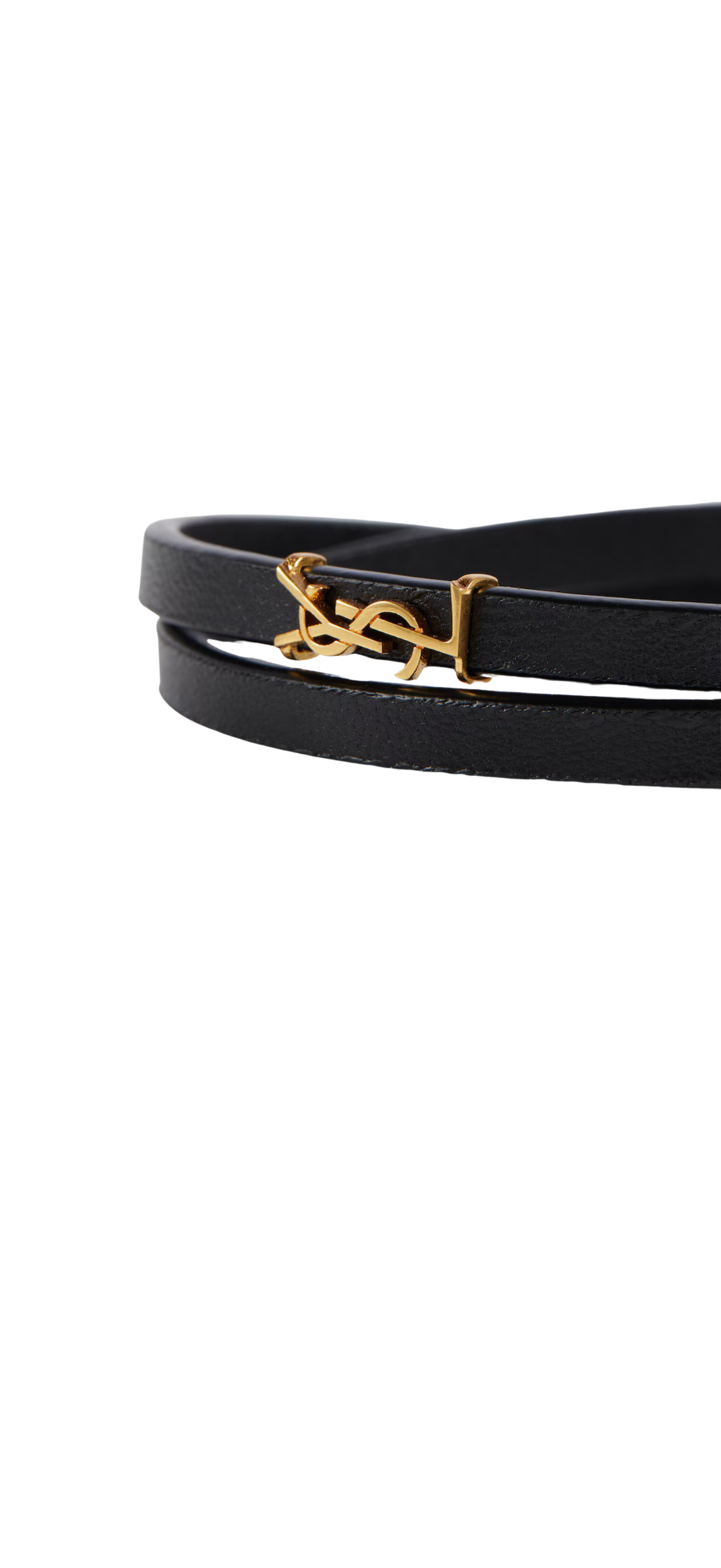 YSL logo leather bracelet
